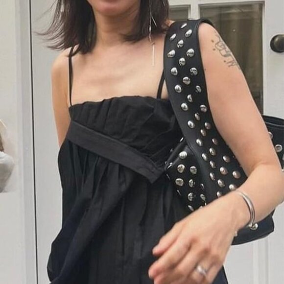 Studded Purses Y2k Shoulder Bag 90s Punk Women Small Shouder Purse Vegan Leather - Picture 2 of 7